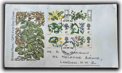 UK - April 1967  - Wild Flowers - FDC - Image 1 of 2