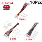10X Micro JST XH 2.54mm 2-Pin 3-Pin 4-Pin Plug Connector Male To Female Wires UK