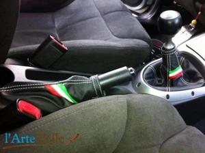 Cuffie leva cambio e freno Alfa Romeo GT vera pelle nera + trico - Imagen 1 de 1
