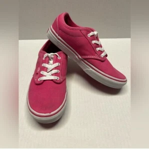 Vans Atwood Canvas Magenta Pink Shoes Kids Size 2 Girls Sneakers Made in 2013 - Picture 1 of 12