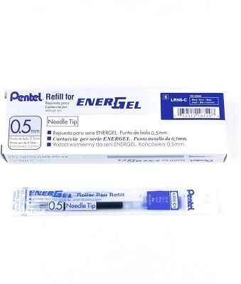 Pentel Refill Ink for EnerGel Liquid Gel Pen, fine (0.5mm), Blue Ink, Box of 12