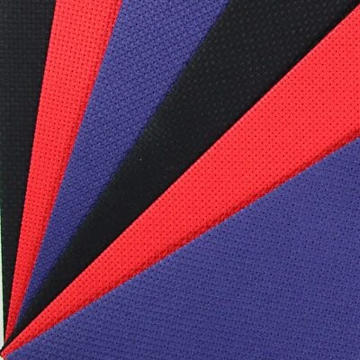 Lot de 6 toiles Aida en coton compté 14 carats pour point de croix rouge + bl... - Photo 1/2