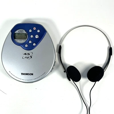 Tested ✅ Thomson LAD 795 Personal CD Player Gray Blue Digital Display Headphones - Bild 1 von 4