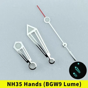 Juego de manecillas de reloj plateadas para NH35 NH36 NH38 BGW9 Lume Master Sea Style - Imagen 1 de 3
