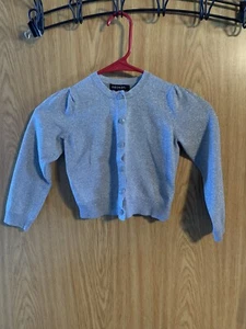 George Girls Size S 6/6X Gray Sparkly Button Up Dress Sweater Cardigan - Picture 1 of 4