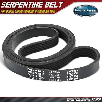 77" Serpentine Belt for Dodge Grand Caravan Chevrolet Camaro Volkswagen INFINITI - Image 1 of 4