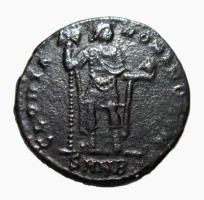 THEODOSIUS I, 379- 395 AD. AE 2. NICOMEDIA MINT, C. 392-395 AD. EMPEROR REVERSE - Image 1 of 4