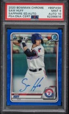 2020 BOWMAN 1ST CHROME PROSPECT SAM HUFF SAPPHIRE AUTO SP ~ PSA 9 MINT