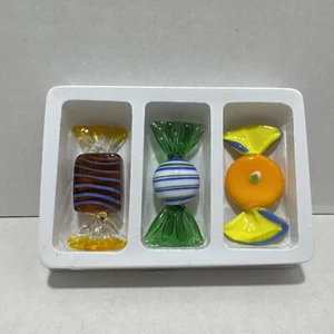 Vintage Murano Blown Glass Candies- Set Of 3 - Picture 1 of 2