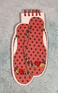 Taylor Lauren Closet Collection Polka Flip Flop Spinal Bound Notepad w/Flowers  - Bild 1 von 9