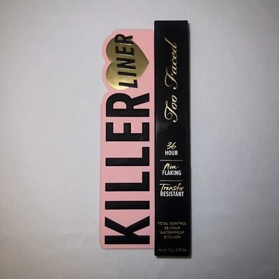 NIB TOO FACED KILLER LINER EYELINER - KILLER BLACK  Full Size 0.04 oz - Image 1 of 2