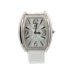 Milus Cirina Damen Stahl Diamant Armbanduhr - Quarzwerk, Lederarmband - Bild 1 von 9