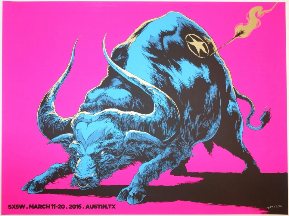 2016 SXSW - Austin Silkscreen Concert Poster by Ken Taylor - Image 1 of 1