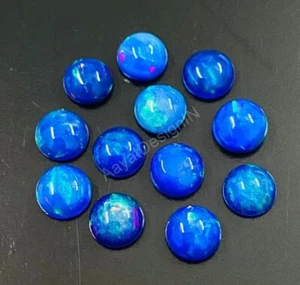 Natürlicher blauer äthiopischer Opal runder Cabochon lose kalibriert Edelstein 3 mm-8 mm - Bild 1 von 2