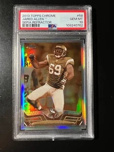 2013 Topps Chrome Sepia Refractors #58 Jared Allen Gem Mint PSA 10 Pop ONLY 1 - Picture 1 of 2