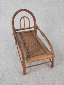 Muebles vintage para casa de muñecas Japón bambú chaise lounge 1" escala 1:12 c.1900 - Imagen 1 de 5