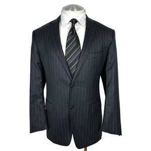 Abrigo deportivo Versace Collection 100 % lana negro con rayas tonales y blancas 44 Rg - Imagen 1 de 10