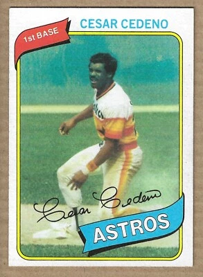 Cesar Cedeno 1980 Topps #370 Houston Astros Baseball Card - Image 1 of 2