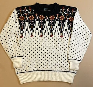Vintage Dale Of Norway Sweater Size 48 Small Fair Isle Birdseye Knit - Picture 1 of 10