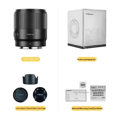 Lente de fotograma completo de enfoque automático YONGNUO AF 50 mm F1.8S DF para cámaras Sony con montura E Foto 1 de 4