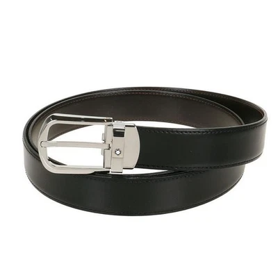 Montblanc Horseshoe Reversible Leather Belt stamp: MB114412 64538046 - Image 1 of 4
