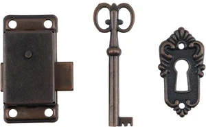 T Tulead Furniture Locks Vintage Lock for Jewelry Antique Red Bronze Cabinet Loc - Picture 1 of 12