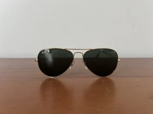Ray-Ban 58mm Aviator Classic Gold Framed Sunglasses - Green 58-14 - Picture 1 of 9