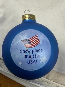 Hallmark Christmas Ornament Glass Stars Stripes Forever 2001 USA Patriotic Box - Picture 1 of 10