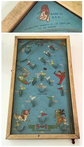 Vintage 1933 Patent POOSH-M-UP “Big 5” 5-in-1 Tabletop Pinball Game Northwestern - Picture 1 of 20