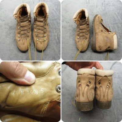 Botas de Senderismo Raichle Mujer 7.5 N Beige Cuero Montañismo Hechas en Suiza Foto 1 de 4