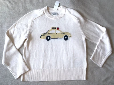 Suéter Abercrombie & Fitch NYC TAXI color blanco talla pequeña S nuevo con etiquetas agotado, raro Foto 1 de 3