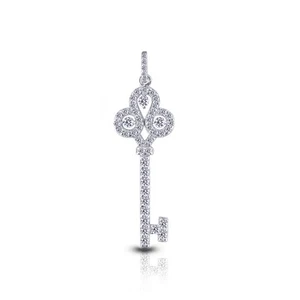 1 1/2 Carat E VS1 Round Cut Natural Certified Diamonds 18k Gold Pendant + Chain - Picture 1 of 4