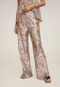 Mango MNG Paisley Print Trousers Size XS New with tags Holiday Summer - Picture 1 of 11