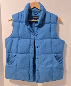 Lands End Down Puffer Vest Womens Small 6-8 Light Blue Snap Closer - Picture 1 of 4
