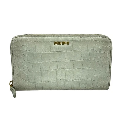 Auténtica billetera larga de cuero beige miumiu Foto 1 de 4