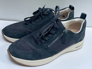 HOTTER Entrenadores de Gamuza Azul Marino Reino Unido 8 Diamante Brillante Con Cordones y Cremallera UE 42 Zapatos ZODIAC - Imagen 1 de 11