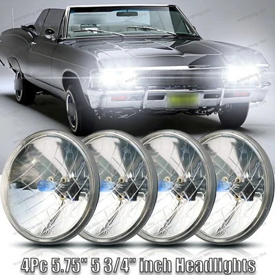 Faróis Hi-Lo 4 peças 5,75" 5 3/4" polegadas feixe selado para Chevy Impala El Camino - Imagem 1 de 4