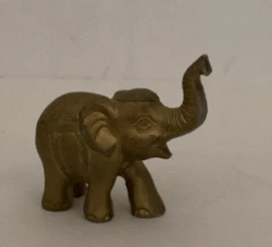 2x3" small brass colored elephant figurine - Picture 1 of 6