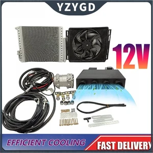 Kit de aire acondicionado eléctrico universal de 12 V bajo tablero automático aire acondicionado coche para furgoneta camión - Imagen 1 de 24