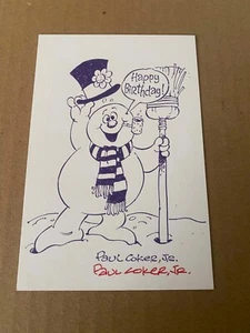 Rankin Bass Happy Birthday - Frosty Card SIGNED Paul Coker Jr. - VERY RARE - Picture 1 of 1