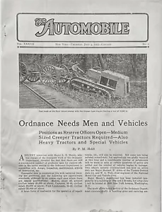 1917 Report US Ordinance Dept WW I Needs Men & Trucks Tractors Armored Cars Pics - Bild 1 von 3