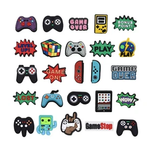 25pc PVC Shoe Charms Gaming Series Clog Shoes Wristbands Decoration - Picture 1 of 6