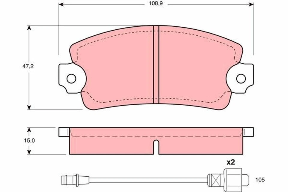TRW GDB172 brake pad kit suitable for Alfa Romeo 33 - Image 1 of 1