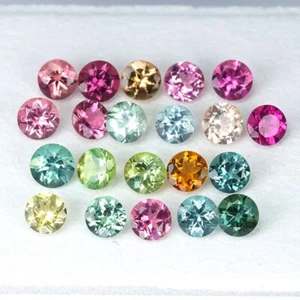 4.07cts GORGEOUS ROUND CUT 20pcs NATURAL MULTI COLOR TOURMALINE LOT - Picture 1 of 1