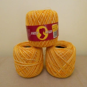 Juego de 3 hilos de ganchillo South Maid de colección aprox. 350 yardas cada naranja multicolor - Imagen 1 de 2