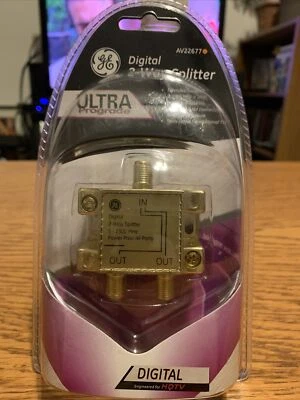 Digital 2 Way Splitter GE Ultra Prograde for TV and Satellite AV22677 - Image 1 of 2