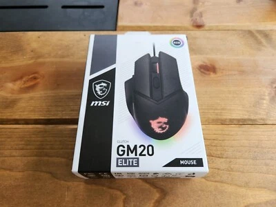 MSI Clutch GM20 ELITE S12-0400D00-C54 Black 6 Buttons 1 x Wheel USB 2.0 Wired Op - Image 1 of 4