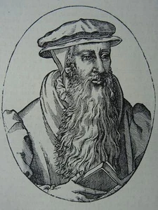 Edinburgh PORTRAIT of JOHN KNOX & AUTOGRAPH Original Victorian Print c1881 - Picture 1 of 2