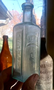 OPEN PONTIL AYER'S CHERRY PECTORAL LOWELL MASS 1850s PRIVY DUG MED BOTTLE - Picture 1 of 12