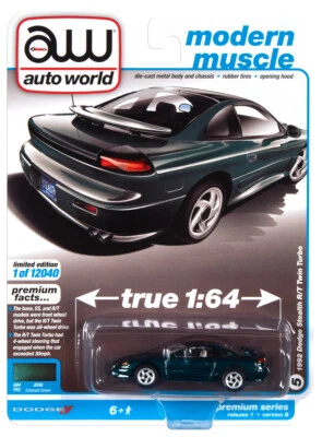 2021 AUTO WORLD 1:64 *PREMIUM 1B* Emerald Green 1992 Dodge STEALTH R/T Turbo NIP - Image 1 of 3
